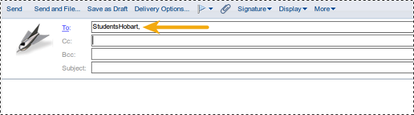 The Name of the public group in the address line