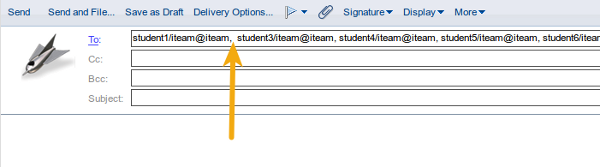 Remove the address not required for this message
